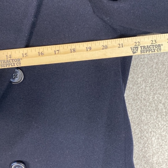 Vintage Michael Richards pure wool full length coat made in USA deep navy blue - Picture 9 of 13